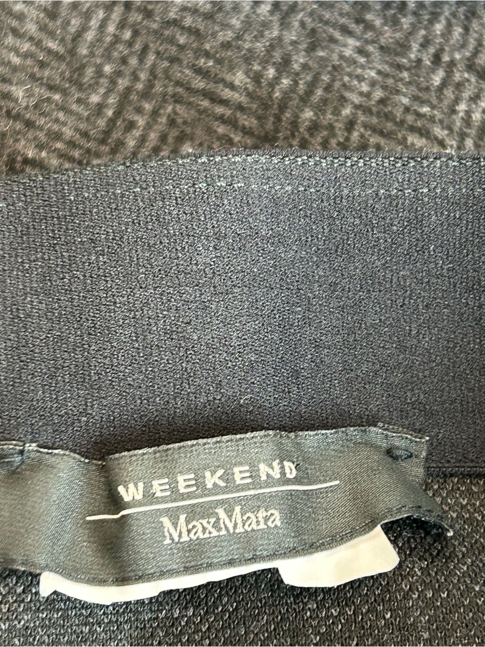 Weekend MaxMara Gray Herringbone Ruched Midi Skirt Career Office Cocktail - Picture 7 of 8